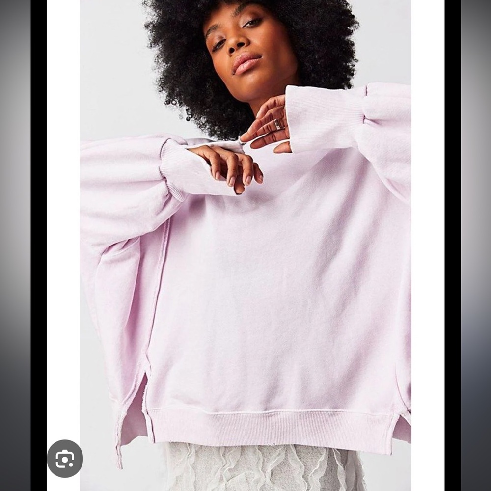 Free People Camden Sweatshirt Pink Oversized